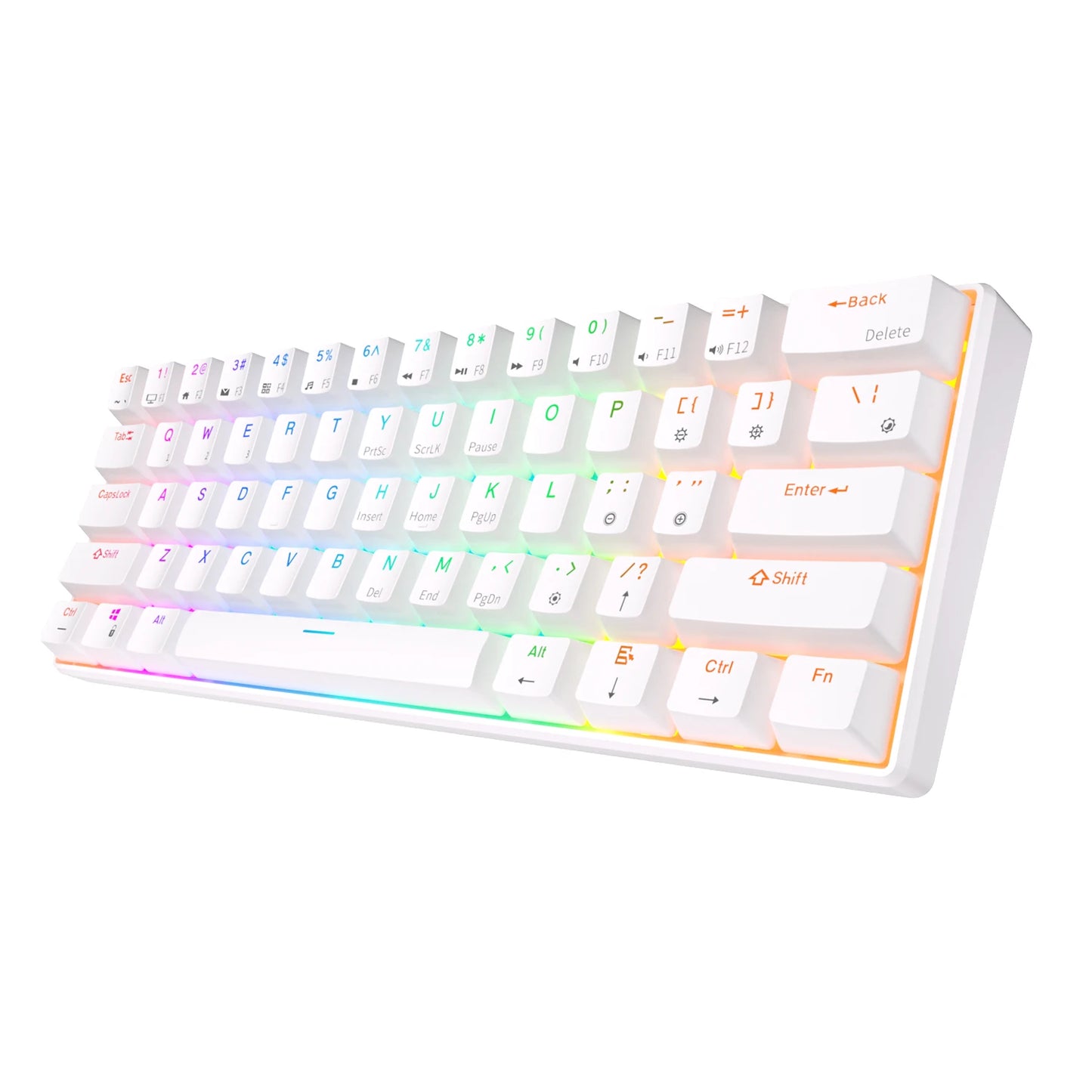 RK RK61 2.4G Wireless Bluetooth Mechanical Keyboard Tri-Mode 61 Keys RGB Backlit Mini Hot-Swappable Gamer Keyboard