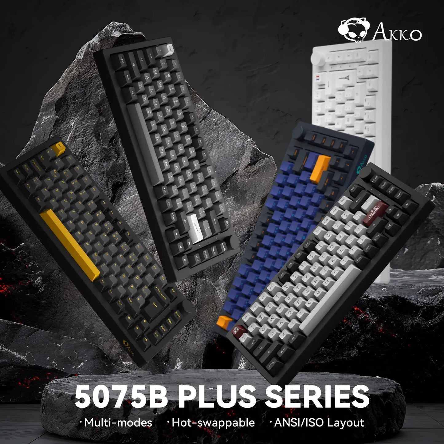 5075B plus 75% Hot Swap Multi-Modes RGB Mechanical Gaming Keyboard 2.4Ghz Wireless/Usb Type-C/Bluetooth 5.0