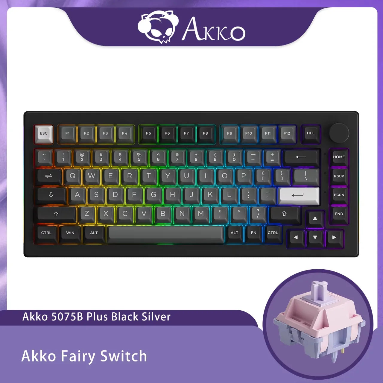5075B plus 75% Hot Swap Multi-Modes RGB Mechanical Gaming Keyboard 2.4Ghz Wireless/Usb Type-C/Bluetooth 5.0