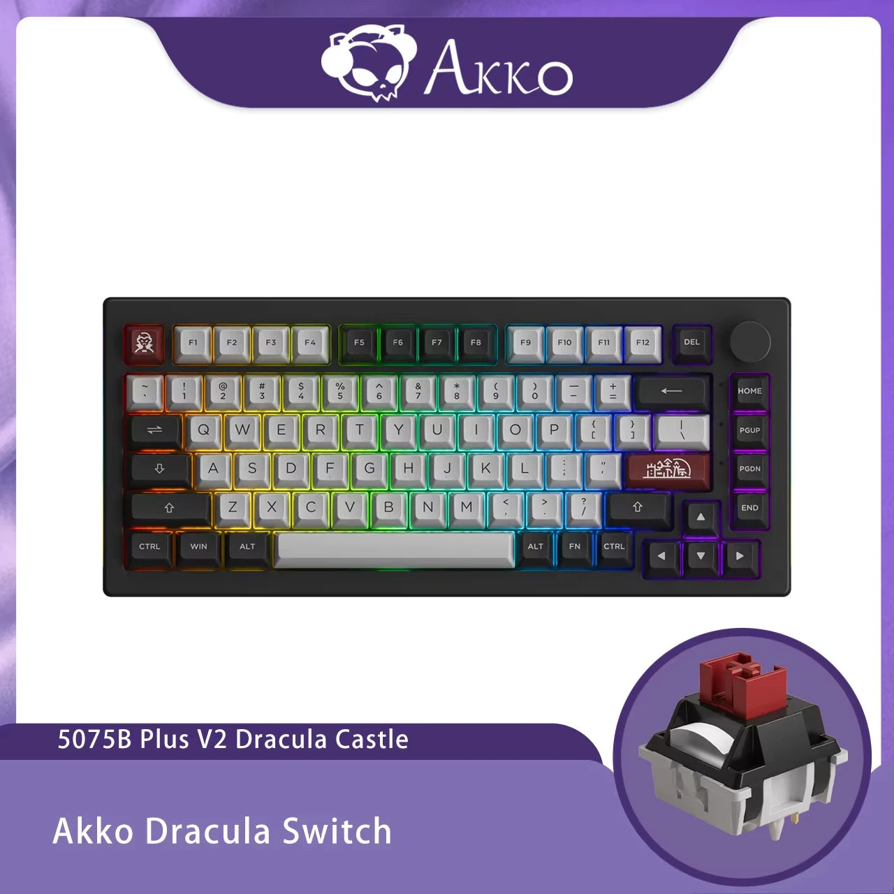 5075B plus 75% Hot Swap Multi-Modes RGB Mechanical Gaming Keyboard 2.4Ghz Wireless/Usb Type-C/Bluetooth 5.0
