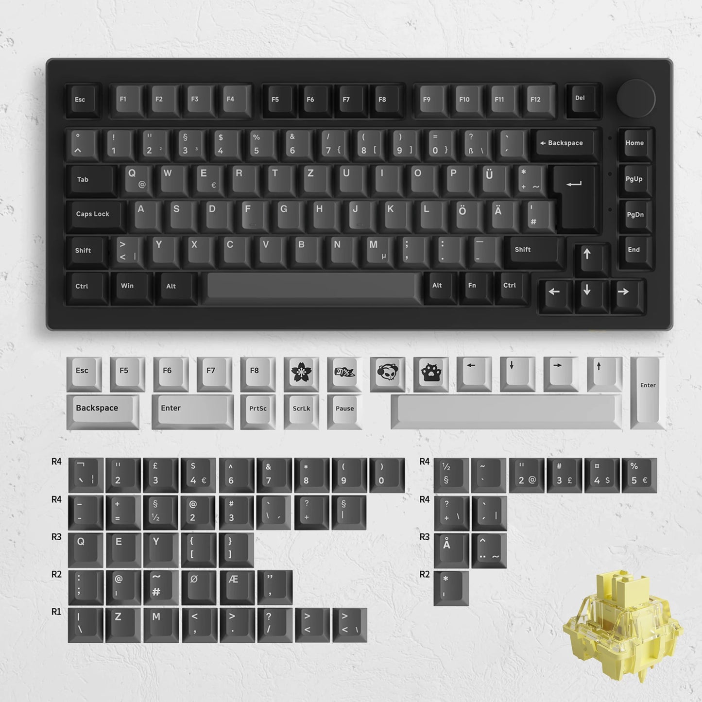 5075B plus 75% Hot Swap Multi-Modes RGB Mechanical Gaming Keyboard 2.4Ghz Wireless/Usb Type-C/Bluetooth 5.0