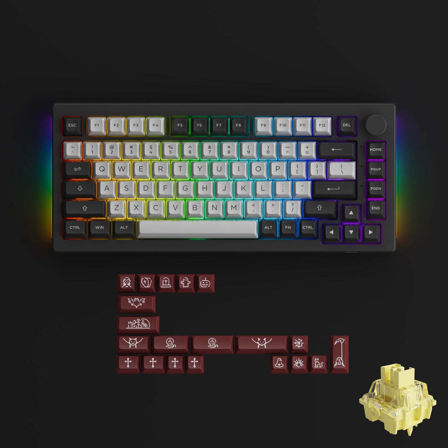 5075B plus 75% Hot Swap Multi-Modes RGB Mechanical Gaming Keyboard 2.4Ghz Wireless/Usb Type-C/Bluetooth 5.0
