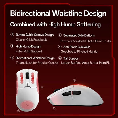 M900Mini PRO Wireless Gaming Mouse Ergonomic Ultra-Lightweight 40G PAW3395 8K Hz for Medium to Small Hands PC Laptop Gamer