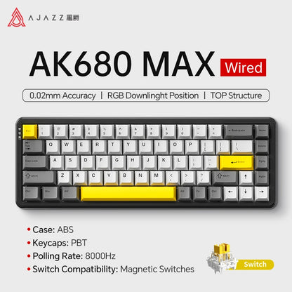 AK680 MAX Mechanical Keyboard HE Hall Effect Switch 60% 8K/1K RGB Wired/Wireless Gaming Rapid Trigger Magnetic Keyboard