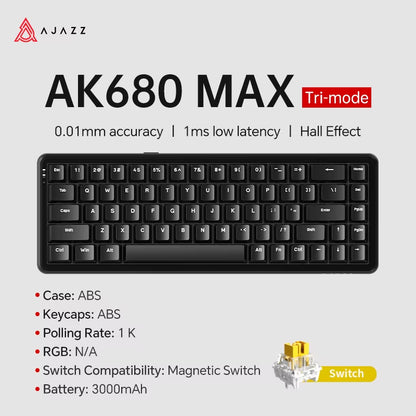 AK680 MAX Mechanical Keyboard HE Hall Effect Switch 60% 8K/1K RGB Wired/Wireless Gaming Rapid Trigger Magnetic Keyboard