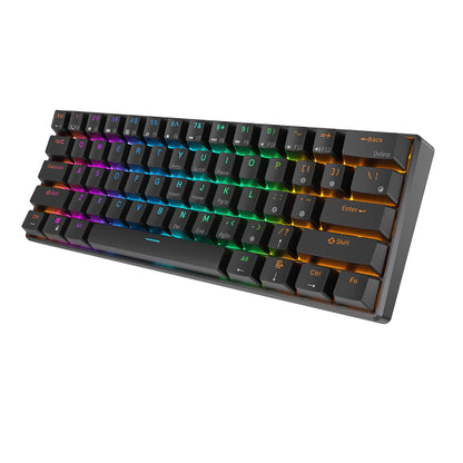 RK  RK61 2.4G Wireless Bluetooth Mechanical Keyboard Tri-Mode 61 Keys RGB Backlit Mini Hot-Swappable Gamer Keyboard