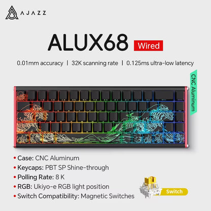 AK680 MAX Mechanical Keyboard HE Hall Effect Switch 60% 8K/1K RGB Wired/Wireless Gaming Rapid Trigger Magnetic Keyboard