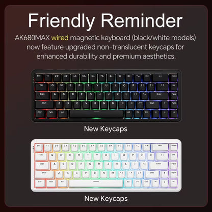 AK680 MAX Mechanical Keyboard HE Hall Effect Switch 60% 8K/1K RGB Wired/Wireless Gaming Rapid Trigger Magnetic Keyboard