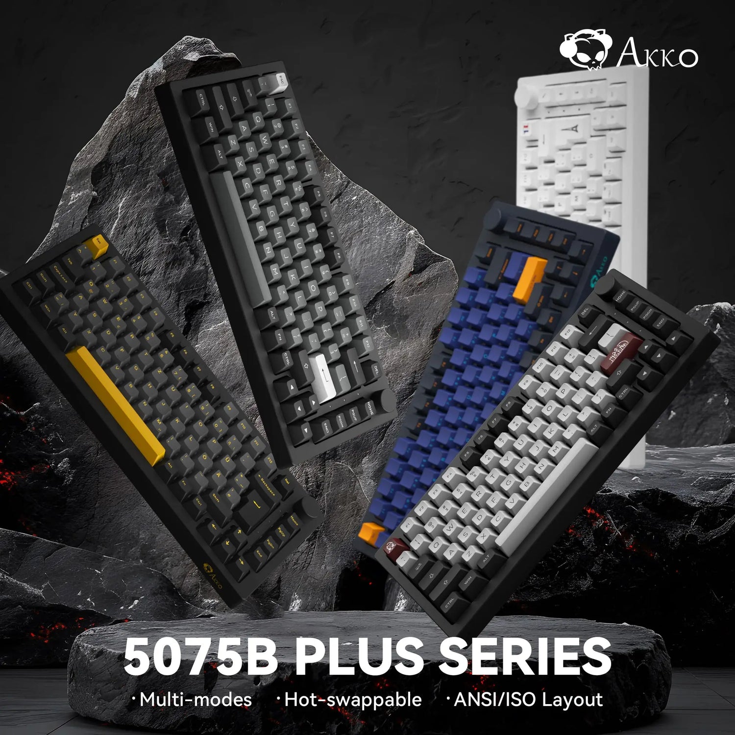 5075B plus 75% Hot Swap Multi-Modes RGB Mechanical Gaming Keyboard 2.4Ghz Wireless/Usb Type-C/Bluetooth 5.0