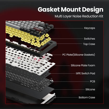 5075B plus 75% Hot Swap Multi-Modes RGB Mechanical Gaming Keyboard 2.4Ghz Wireless/Usb Type-C/Bluetooth 5.0