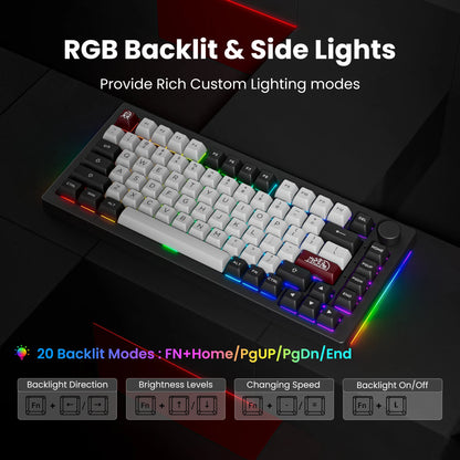 5075B plus 75% Hot Swap Multi-Modes RGB Mechanical Gaming Keyboard 2.4Ghz Wireless/Usb Type-C/Bluetooth 5.0