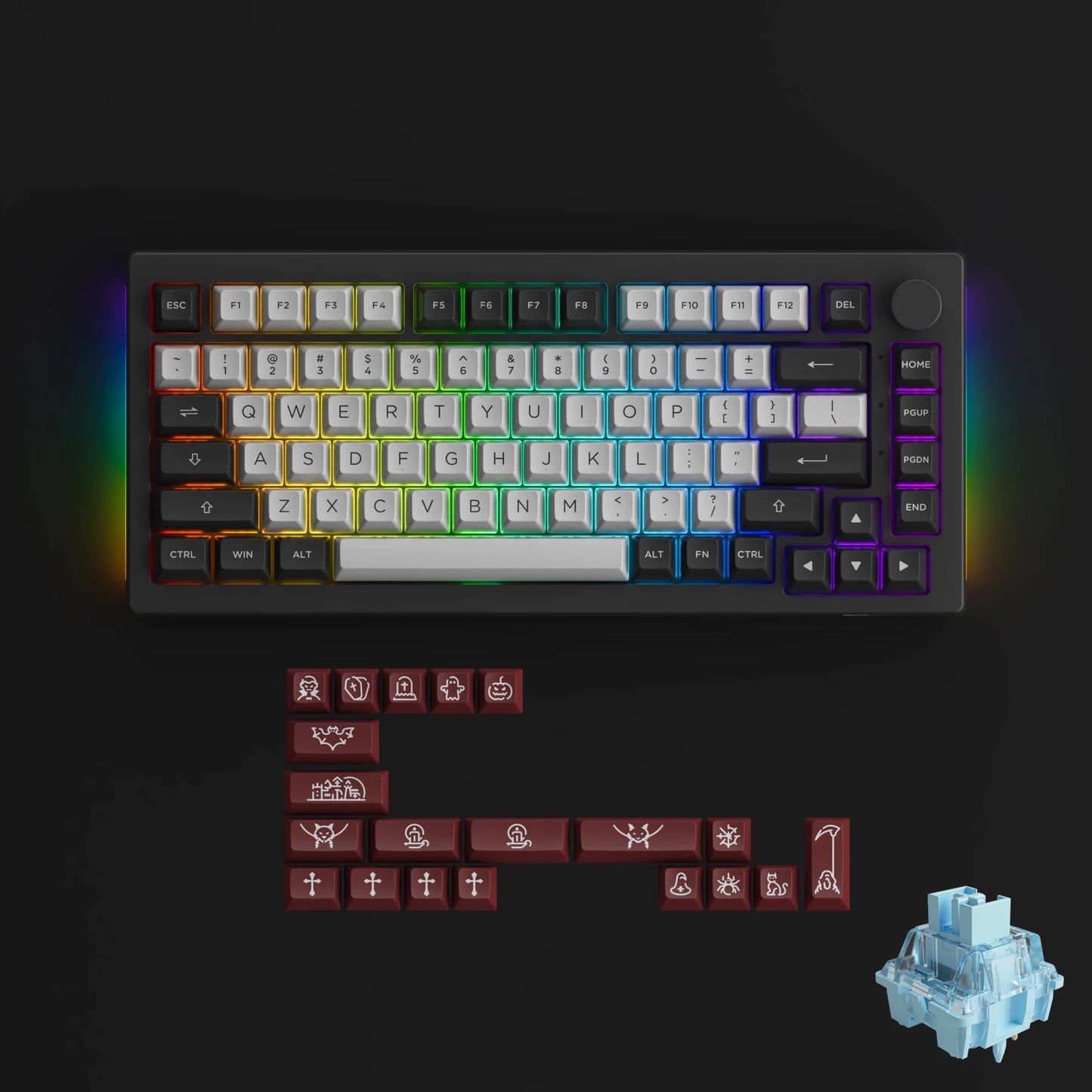 5075B plus 75% Hot Swap Multi-Modes RGB Mechanical Gaming Keyboard 2.4Ghz Wireless/Usb Type-C/Bluetooth 5.0
