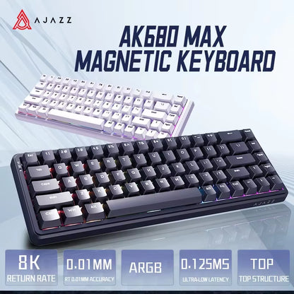 AK680 MAX Mechanical Keyboard HE Hall Effect Switch 60% 8K/1K RGB Wired/Wireless Gaming Rapid Trigger Magnetic Keyboard